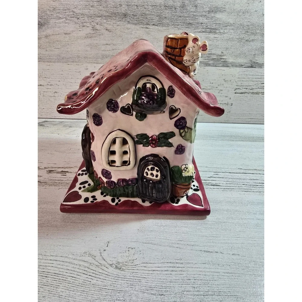 Blue Sky Heather Goldminc Lets Play House Ceramic Tea Light Holder 2002 BCV20444